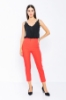 Picture of Woman Coral Normal Waist Skinny Trotter Work Trousers
