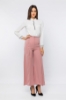 Picture of Woman Powder Zipper Detailed Loose Trousers