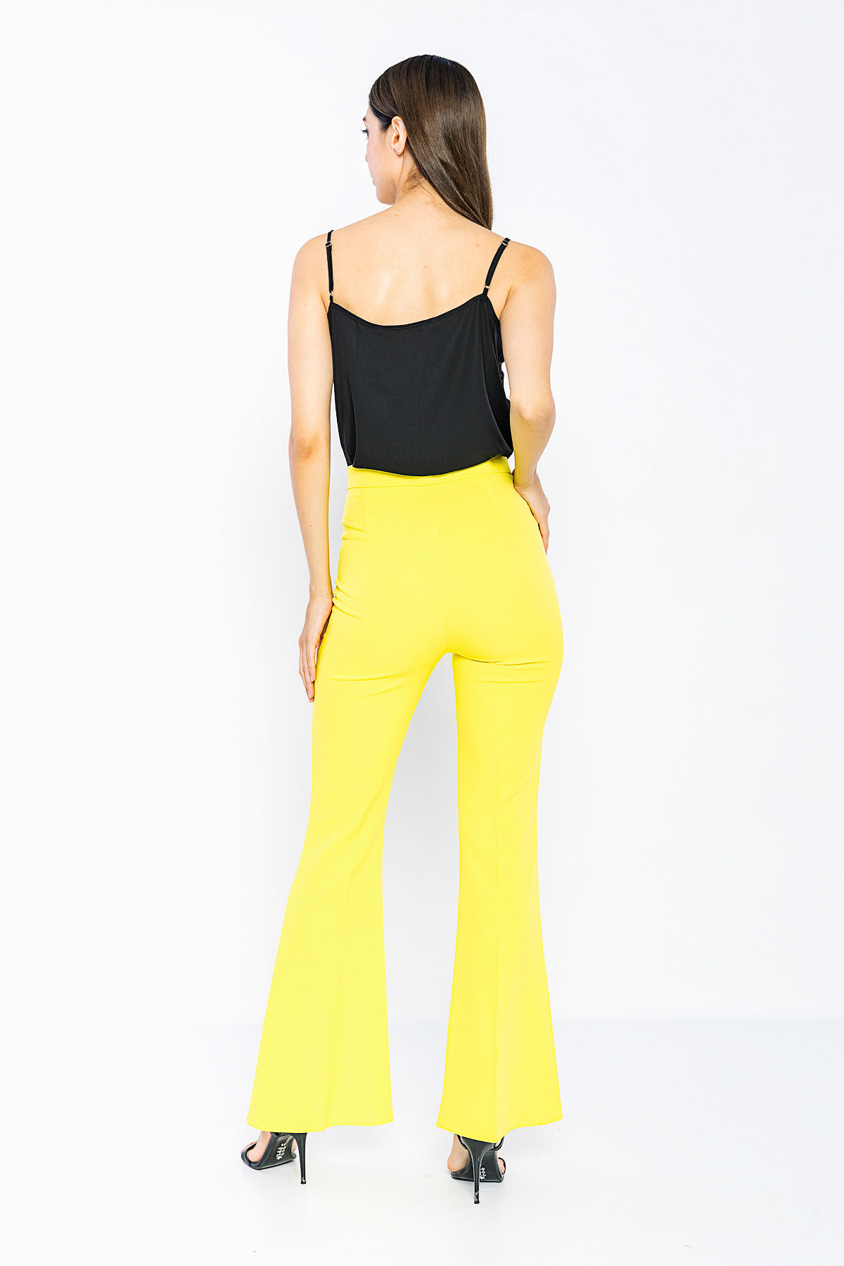 Picture of Woman Yellow Classical Flare Trotter Trousers
