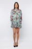 Picture of Woman Mint Long Maxi Sleeved pleated Chiffon Dress