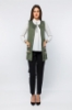 Picture of Woman Khaki pockets Sequined Waistcoat