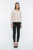 Picture of Woman Beige piping Loose Work Blouse