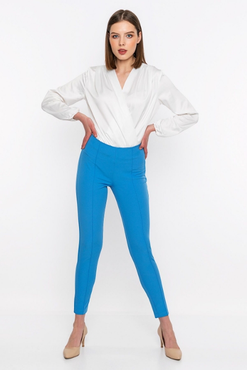 Kadın Mavi Dar Paça Tayt Pantolon resmi