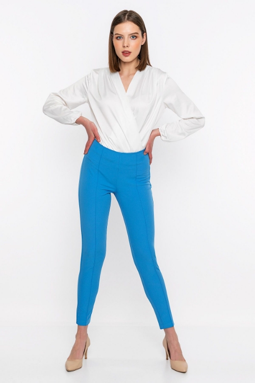 Picture of Woman Blue Skinny Trotter Tight Trousers