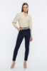 Picture of Woman Navy Navy Blue Skinny Trotter High Waist Two Colour Trousers