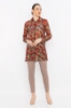 Picture of Woman Red Patterned Buttoned Tunic