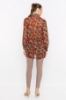 Picture of Woman Red Patterned Buttoned Tunic