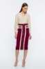 Picture of Woman Purple Knee Length Zipper Detailed Classical Skirt