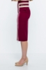Picture of Woman Purple Knee Length Zipper Detailed Classical Skirt