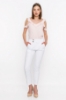 Picture of Woman White Button Detailed Classical Cut Trousers