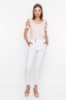 Picture of Woman White Button Detailed Classical Cut Trousers