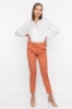 Picture of Woman Cinnamon Button Detailed Classical Cut Trousers