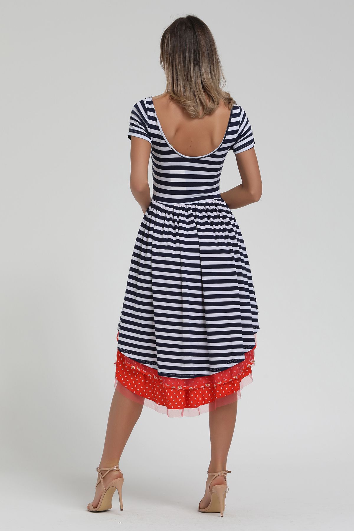 Picture of skirt Assmmetrical Asymmetrical Striped Dress