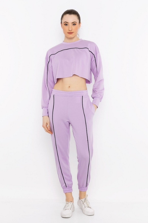 Picture of Woman Purple Two Thread Sport Sport wear Tracksuit Suit