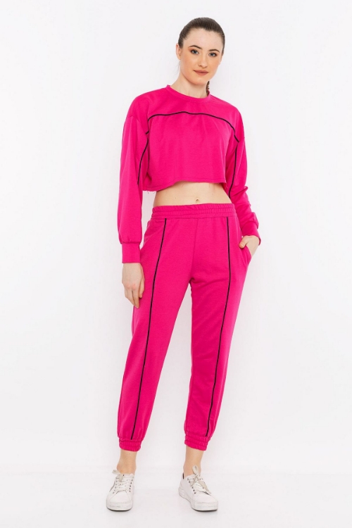 Picture of Woman Fuchsia Two Thread Sport Sport wear Tracksuit Suit