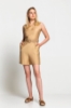 Picture of Woman Beige Belted Short Overall