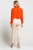 Picture of Woman Beige High Waist Elastic Trousers