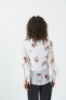 Picture of Woman White handles Ruffle V Neck Chiffon Blouse