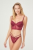 Picture of Woman Bordeux Maroon Freya Lace Korseli Black Bra Suit