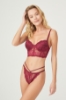 Picture of Woman Bordeux Maroon Freya Lace Korseli Black Bra Suit