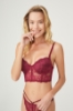 Picture of Woman Bordeux Maroon Freya Lace Korseli Black Bra Suit