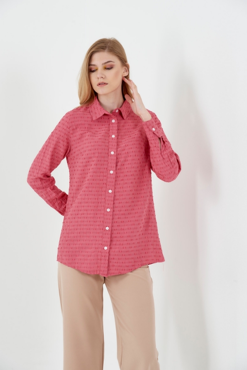 Picture of Woman Rose Kurusu Long Maxi Sleeve casual Shirt