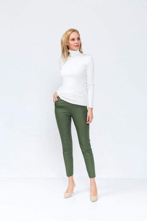 Picture of Woman Khaki Classical Trousers