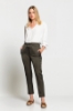Picture of Woman Khaki High Waist Elastic Trousers