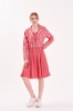 Picture of Woman Red Crop Jacket Dress Linen Suit