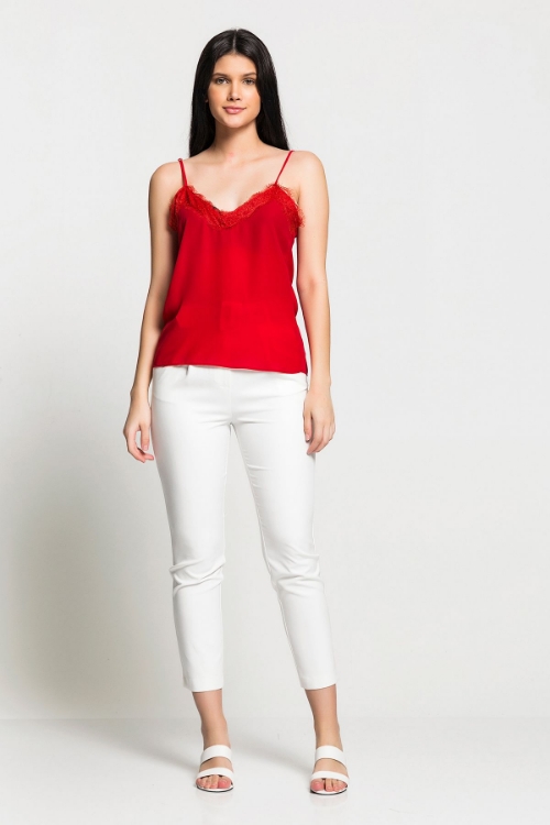Picture of Woman Red Lace Athlete Blouse