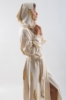 Picture of Woman Cream Hooded Beachwear %100 Cotton Çam Pattern Kimonos