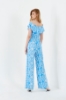 Picture of Woman Blue Madonna Neck Large Trotter Viscose Overall