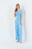 Picture of Woman Blue Madonna Neck Large Trotter Viscose Overall