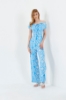 Picture of Woman Blue Madonna Neck Large Trotter Viscose Overall