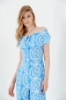 Picture of Woman Blue Madonna Neck Large Trotter Viscose Overall