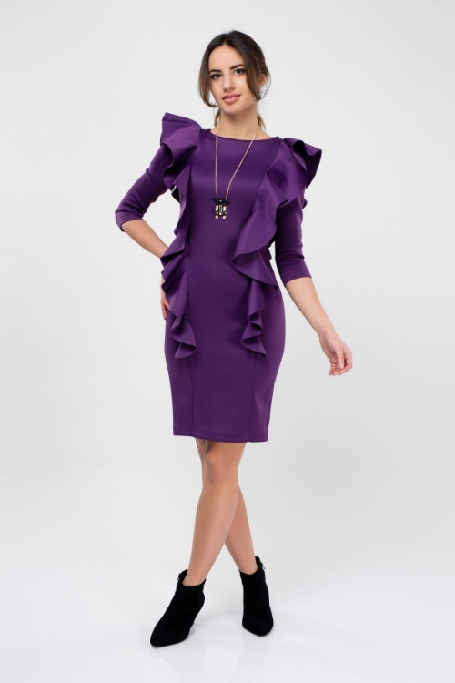 Picture of front Ruffle Scuba Dress