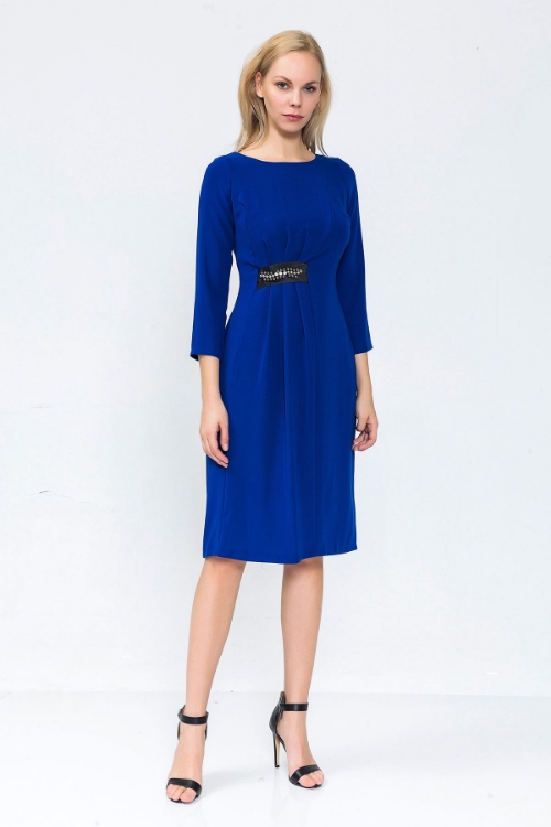 Picture of Woman Sax Midi nou three quarter Trojan Sleeve Dress