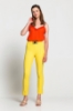 Picture of Woman Yellow High Waist Skinny Trotter Trousers