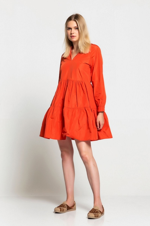 Picture of Woman Orange Summery Dress