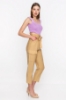 Picture of Woman Beige Belt Detayli Side with pockets Trousers