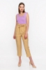 Picture of Woman Beige Belt Detayli Side with pockets Trousers