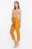 Picture of Woman Mustard Mustard Yellow Belt Detayli Side with pockets Trousers