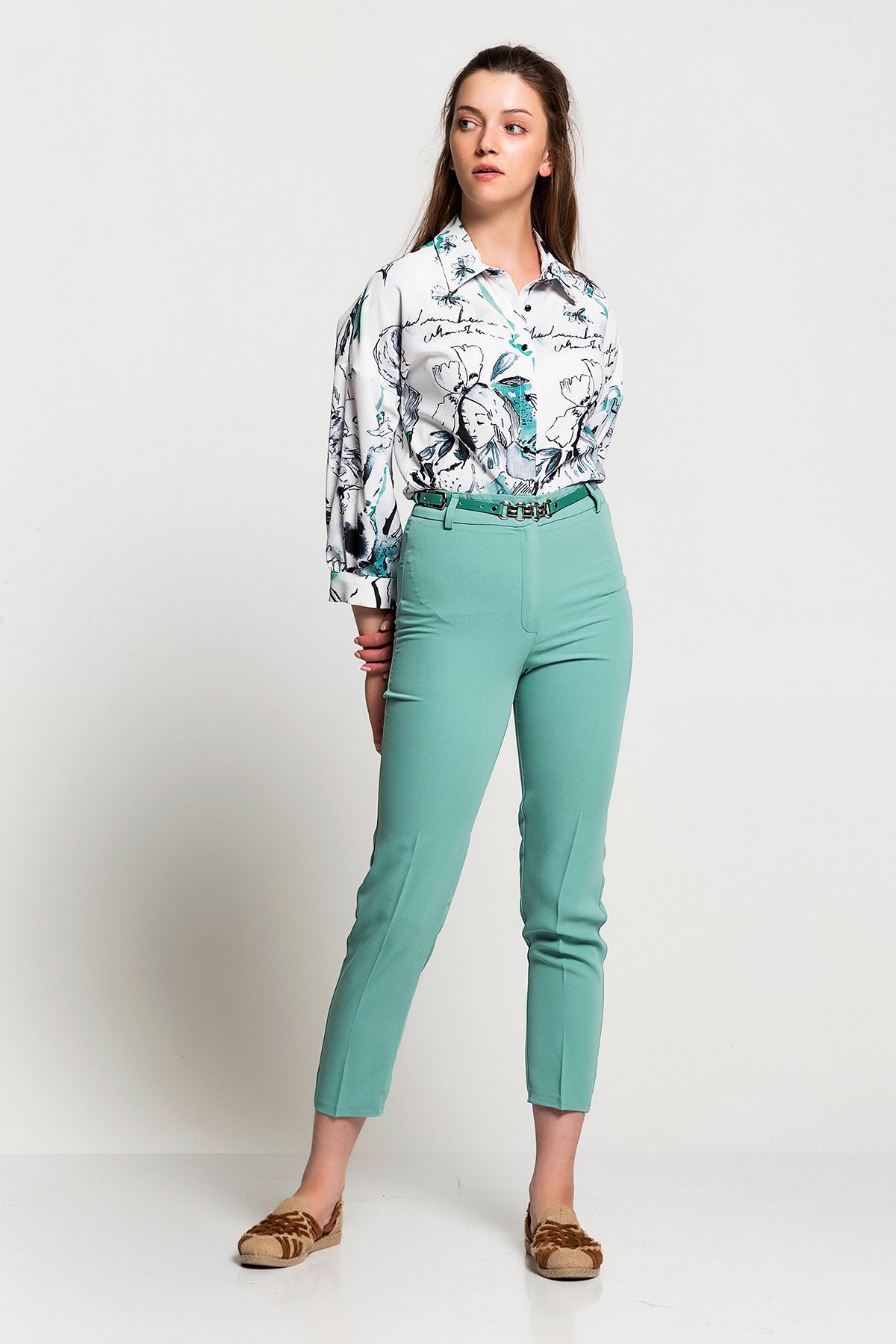 Picture of Belted High Waist Trousers