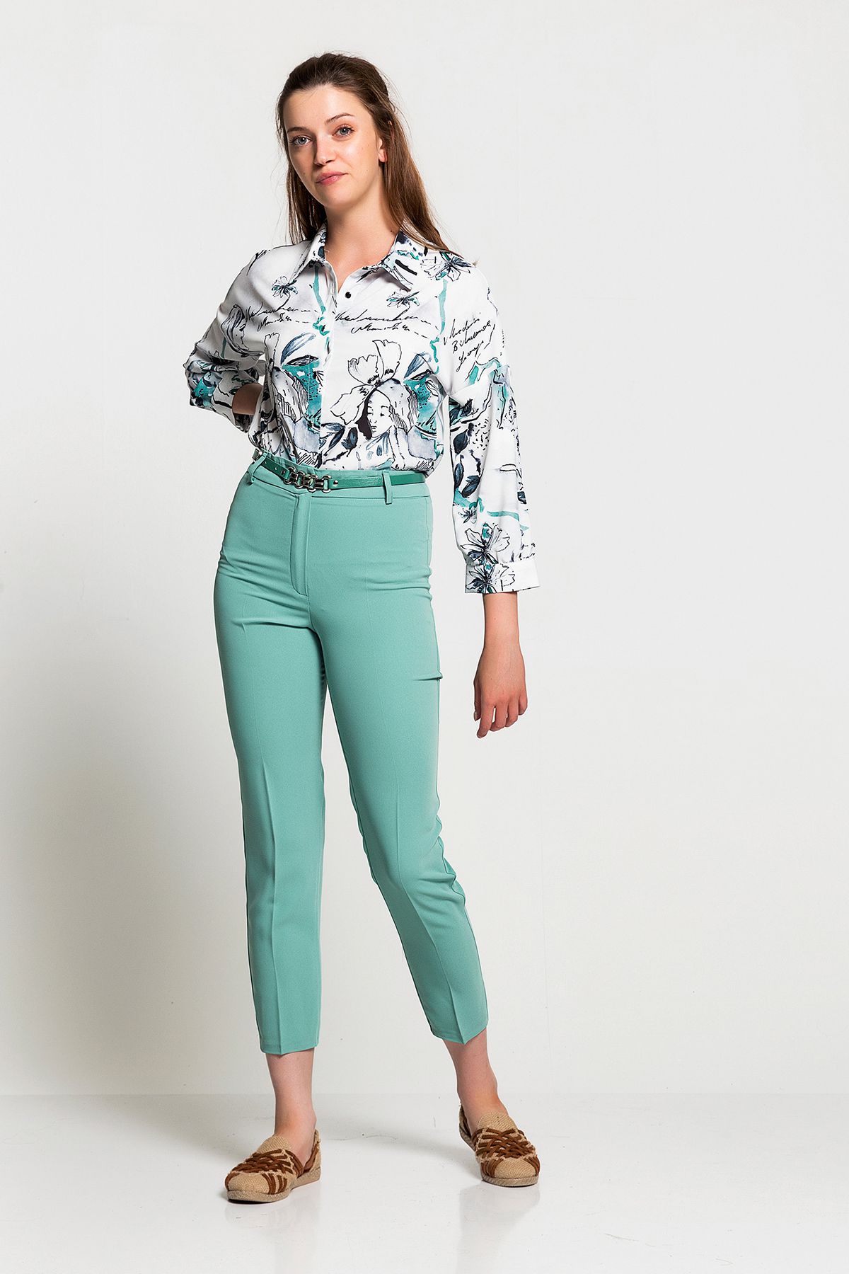 Picture of Belted High Waist Trousers