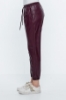 Picture of Woman Bordeux Maroon Elastic Sport Sport wear Side with pockets Leather Trousers