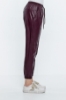 Picture of Woman Bordeux Maroon Elastic Sport Sport wear Side with pockets Leather Trousers