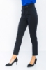 Kadın Siyah Yüksek Bel Kemerli Normal Paça Pantolon resmi