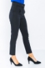 Kadın Siyah Yüksek Bel Kemerli Normal Paça Pantolon resmi