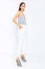 Picture of Woman White High Waist Belted Normal Trotter Trousers