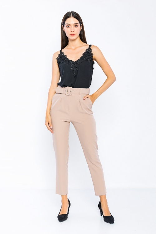 Picture of High Waist Belted Normal Trotter Trousers